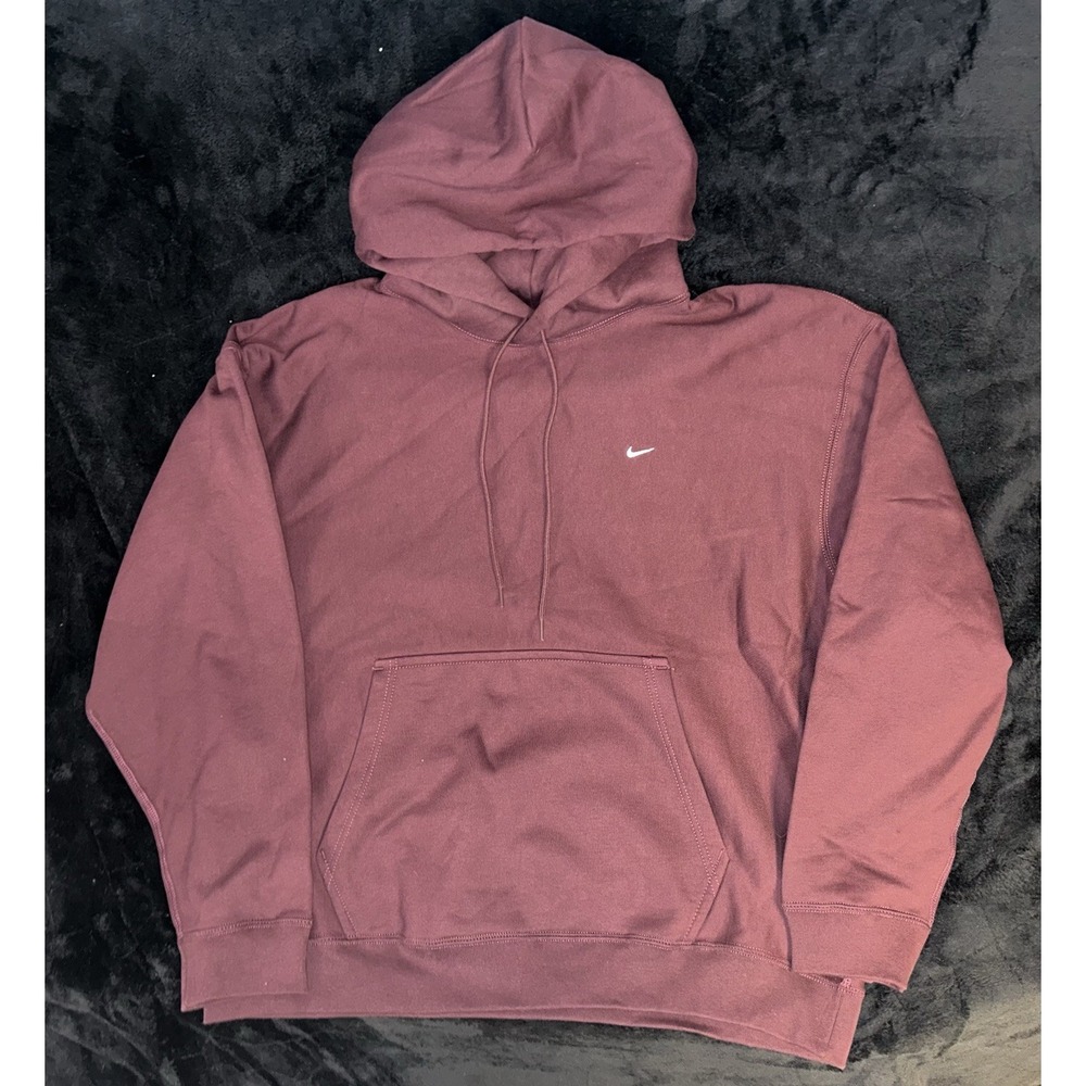 Nike Solo Swoosh Heavyweight Hoodie Sweatshirt Burgundy HV1082-652 Men’s Size XL